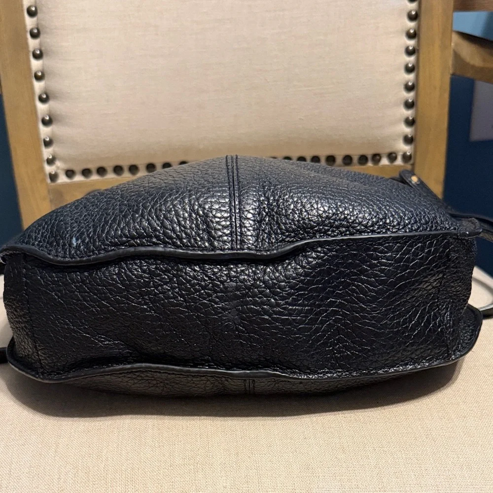 Banana Republic Black Pebbled Leather Hobo Bag